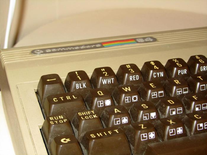Close up of a Commodore 64 keyboard.